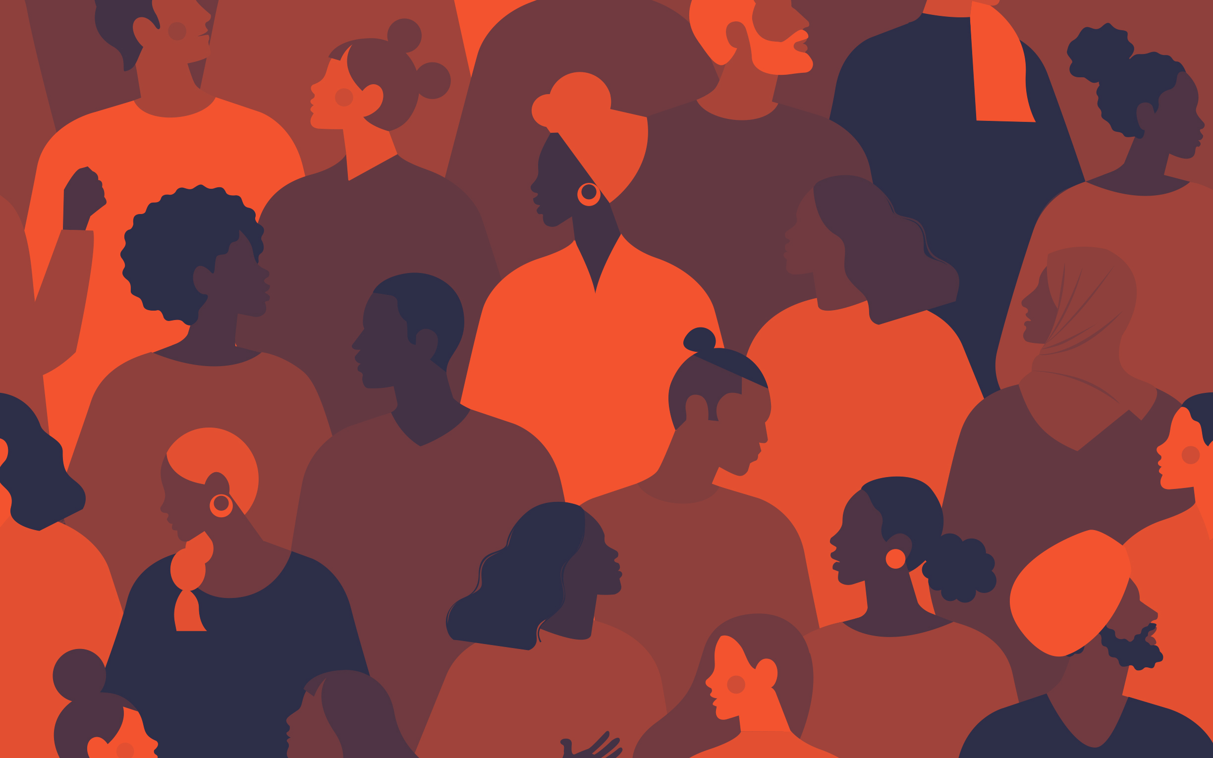 Vector image of people in a crowd