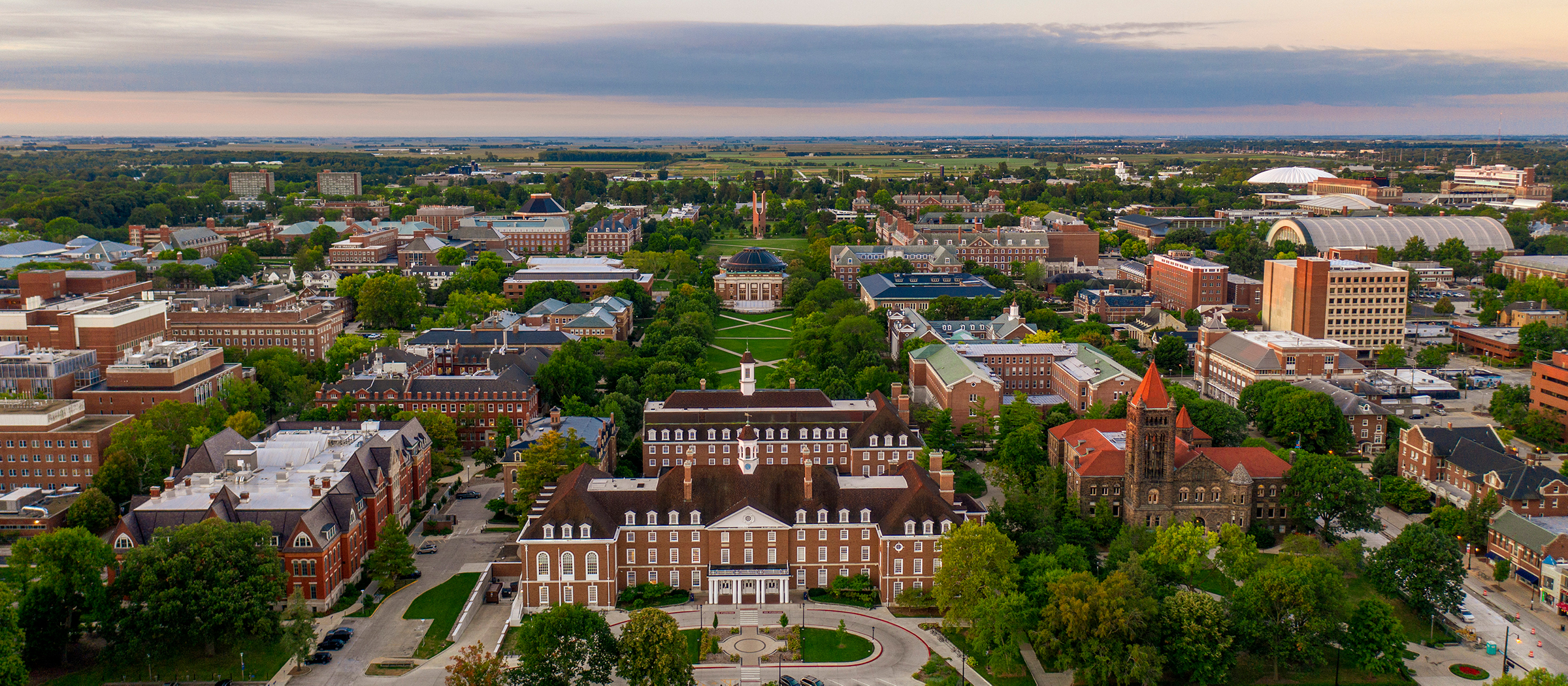 Aerial view of the UIUC campus