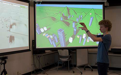 Image of student engaging with elastics