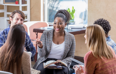 Image of a group talking in a circle